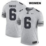 Women's NCAA Ohio State Buckeyes Brian Snead #6 College Stitched Authentic Nike Gray Football Jersey NT20C11YW